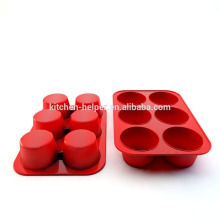 Hot Selling 6 Cups FDA Food Grade Heat Resistant Non-stick Kitchen Cooking Bakeware Muffin Mold Silicone Muffin Cake Pan